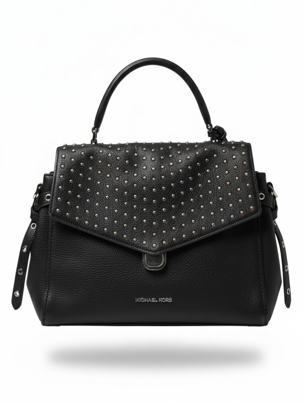 Michael Kors Black Studded Leather Satchel